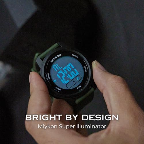 Image of Miykon Ultra-Thin Digital Watch for Men - Minimalist Waterproof Sports Watch with Large Easy to Read Display - Shockproof Resin, Super Illuminator, Stopwatch & Timer, Alarm, Dual Time, 24hr Military Time