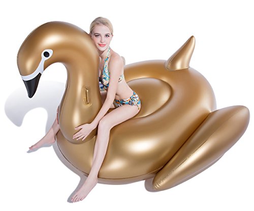 Image of Jasonwell Giant Inflatable Flamingo Swan Pegasus Pool Float Summer Beach Swimming Pool Floatie Lounge Floating Raft Outdoor Party Decorations Toys for Adults