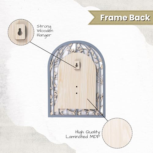 Image of Arch Shape Wooden Photo Frame with Laser Cut Bird Border, Decorative Picture Frame with Clear Acrylic Front, Wall & Tabletop Photo Frame for Home Decor, Birthday, Anniversary & Housewarming Gift -23 CM *15 CM
