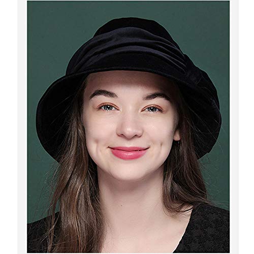 Sombrero Fedora Mujer Terciopelo Ala Ancha Elegante miniatura 3