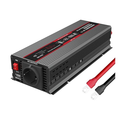 Onduleur voiture 12V 220V 1000W convertisseur sinusoïdal avec prises UE et ports USB pour auto