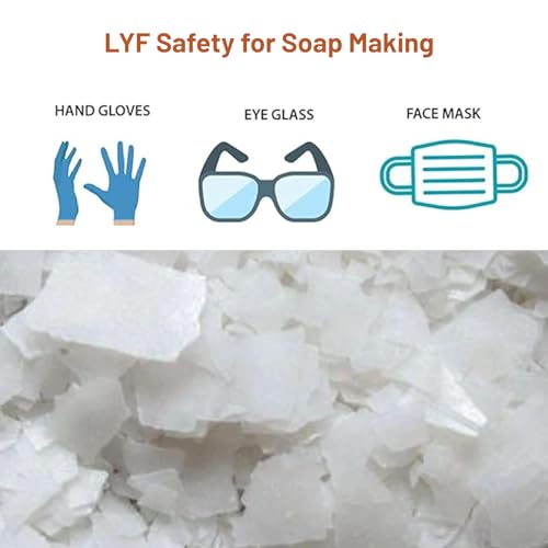 Image of Pratha LYE SODIUM HYDROXIDE (NaOH) WHITE FLAKES BIS : 9831 Caustic soda for soap making, Lye for soap making Make You Own Safe Natural Handmade Cold & Hot Processed Soaps 400gm
