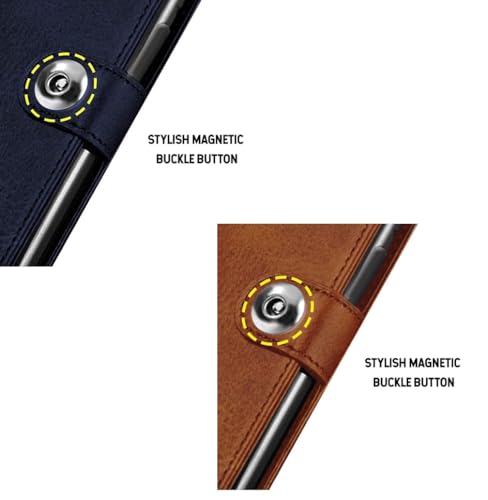 Image of Fastship Combo 2 Flip Cover Compatible Model for Realme RMX3660 / 10Pro 5G | Wallet Stylish Button Magnetic for Realme 10 Pro 5G - Brown /Blue