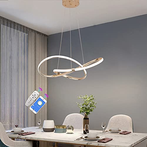 DZQH-Qin Modern LED Chandeliers Dimmable Pendant Lights, Kitchen Island Lighting Ceiling Lamp Modern Pendant Lighting Ring Design Hanging Ceiling Lamp Fixture for Dining Room Office Restaurant (Gold) DZQH-Qin Modern LED Chandeliers Dimmable Pendant Lights, Kitchen Island Lighting Ceiling Lamp Modern Pendant Lighting Ring Design Hanging Ceiling Lamp Fixture for Dining Room Office Restaurant (Gold)