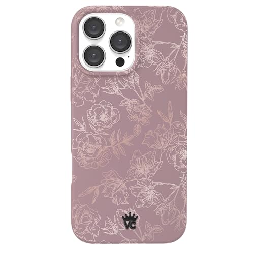 VELVET CAVIAR for iPhone 16 Pro Max Case Flowers Floral - Compatible with MagSafe [16ft Drop Tested] - Purple, Rose Gold