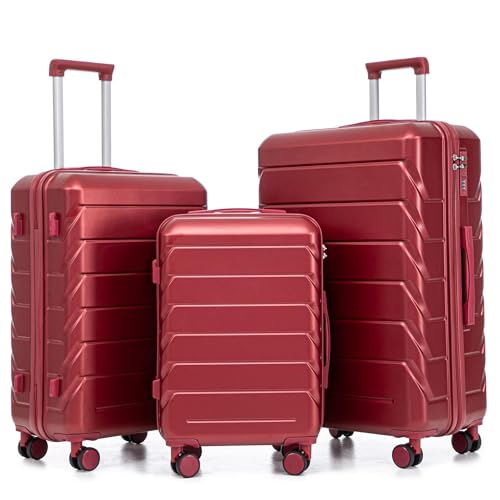 Image of Luggage Sets, ABS Hardside Combination Lock Spinner Wheels Lightweight Lock