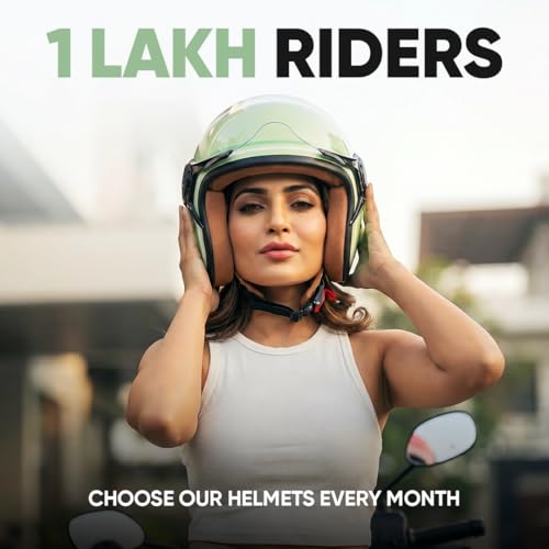 Image of TVS MissFit Women's Open Face Helmet | Lightweight Shell | Pastel Colors Designed Exclusively for Women | Extreme Comfort Fit for Girls | Clear Visor | DOT & ISI Certified