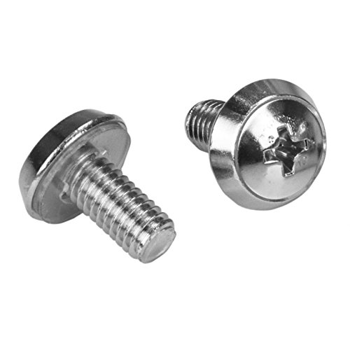Image of StarTech 100-Pack M6 12mm Screws, Square Hole Cage Nuts and Installation Tool, Hardware Mounting Kit for 19 inch or 10 inch Server Racks, Cabinets and Enclosures, Silver - TAA