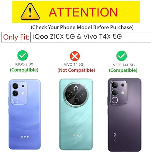 Image of Kapa Matte Protective Lens Flexible Back Cover for Iqoo Z10x 5G / Vivo T4x 5G | Slim Silicone with Soft Lining Shockproof Full Body Bumper Case (Black)