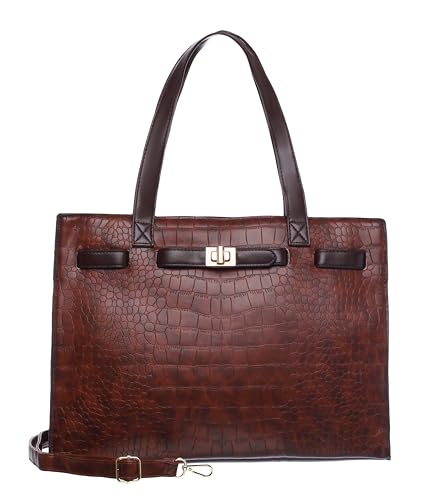 Crocodile-Embossed Tote Bag for Women – Stylish Large Shoulder Handbag, Fits 15.6