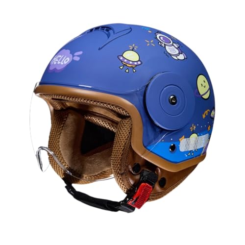 Cqhzcl Kinder Jethelm Blau Weltraum Design