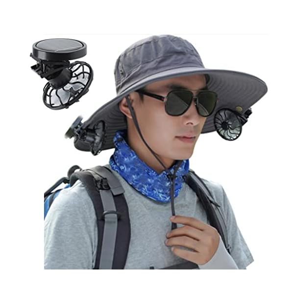 Kloware 2X Clip-on Cap Mini Solar Powered Fan for Camping Fishing Portable Handsfree - Image 4