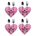 Imagen de Geavonyg Juego De 4 Elegantes Soportes Para Utensilios En Forma De Corazón De Valentín Bolsas Para Cubiertos Para Cenas Románticas Y Festivales Decoración De Restaurantes Vajilla Para Reuniones