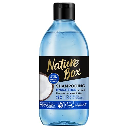 Nature Box - Shampoing Hydratation Coco - Cheveux normaux à secs - Formule Vegan - 98 % d'ingrédients d'origine naturelle - Contenant de 250 ml Cover