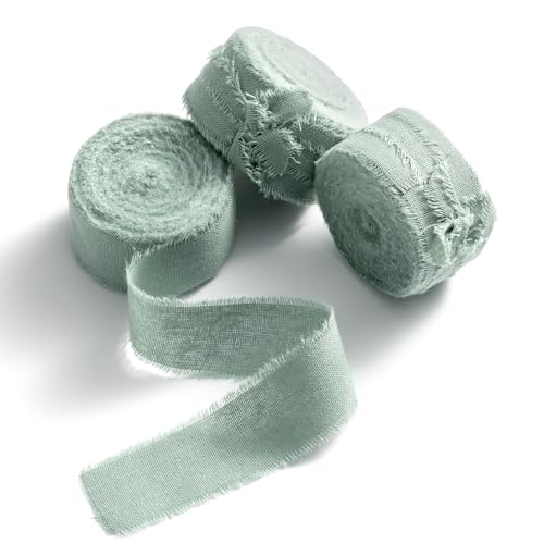 AOKSUNOVA 2,5 cm ruban de coton ruban en tissu vert pastel