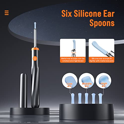 Image of Verilux Ear Wax Remover Tool Kit Camera with 6 Ear Spoons Ear Cleaner Tool Wireless HD Otoscope 1080P 4mm Ear Wax Cleaner Machine Led Light Ear Cleaner Camera for Cleaning Spade for iOS & Android