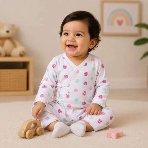 Image of The Mom Store Baby Romper Jabla Style Combo For Boys And Girls | Cotton | Soft Infant Bodysuit | Trendy Stylish Sleepwear For Newborn Baby | Printed | Unisex Comfortable Everyday Baby Wear