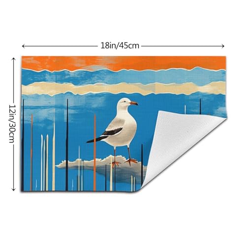 Sets de table tissés lavables en PVC bleu antidérapant x4