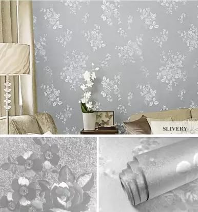 Image of SIA VENDORS Kitchen Waterproof Oil Proof Aluminum Foil Sticker, Silver Chequer Peel and Stick Wallpaper Removable and Self Adhesive Paper for Kitchen Countertops Cabinet (Rose, 24 x 100 Inch)