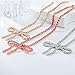 CETVLY Unique Rhinestone Bow Pendant Bling Crystal Choker Pendant Necklace Chic Boho Bow Tie Necklace for Women Unisex,Cute Dainty CZ Y2K Necklace Statement Vintage Jewelry (silver)