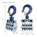 SHINICO 1Ton Four Cable Pulley Block, Heavy Duty Pulley System, Lifting Block Hoist with Hook and 65ft/20m Nylon Rope 0.39