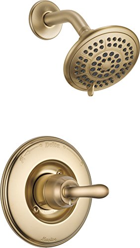 Image of Delta Faucet Linden 14 Series Single-Function Shower Trim Kit with 5-Spray Touch-Clean Shower Head, Champagne Bronze T14294-CZ (Valve Not Included)