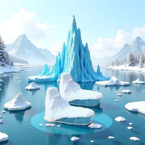 Image of Jinshining 2Pcs Iceberg Model Realistic Arctic Miniature Iceberg 3D Model Polar Bear Christmas Decorations Cake Decoration Craft Home Decoration Cake and Cupcake Toppers Icing and Decorations Cooking