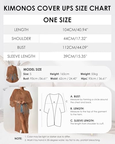 Bsubseach Kimonos for Women Lace Sexy Swimsuit Cover Ups Open Front Beach Robe Summer Cardigan2