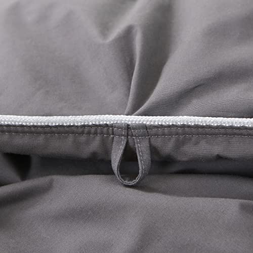 Snowman Lightweight 75% Down Comforter King Size, Pinch Pleat Duvet Insert With 8 Corner Tabs, Cooling Bed Comforter For Warm Weather/Hot Sleepers, Down Proof Cotton Blended Fabric (Grey, 106"X90") #TOP3