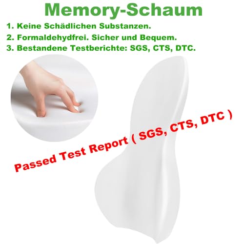 FOUNDCOOL Ergonomisches Lendenwirbelstützkissen, Rückenkissen aus Memory-Schaum für Autositze - Lendenkissen, Rückenstützkissen, Auto Lordosenstütze Kissen für Fahrer