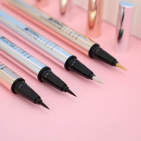 Miniatura 2 de Tuklye Delineador de ojos líquido impermeable a prueba de manchas delineador de ojos delgado (paquete de 1) (02 negro)