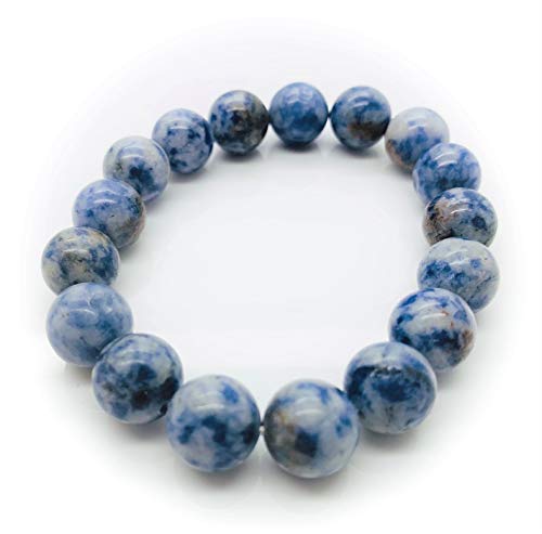 Perfect Gems Natural 10mm Gorgeous Semi-Precious Gemstones Crystal Stretch Beaded Bracelet Unisex (Sodalite)