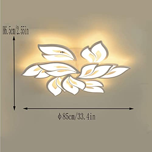 Plafond LED rectangulaire à pétales pour éclairage salon chaleureux
