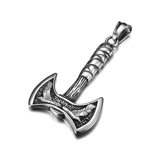 Bijoux corbeaux nordiques et hache Viking GTHIC pour un style affirmé