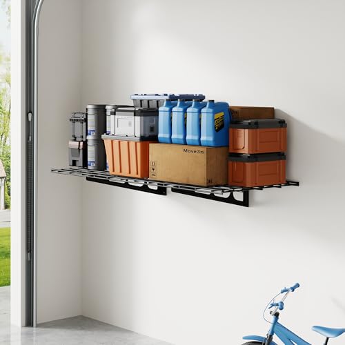 FLEXIMOUNTS 2x4ft Garage Shelving Wall-Mounted, 1-Pack Heavy-Duty Wall Shelving, Holds
