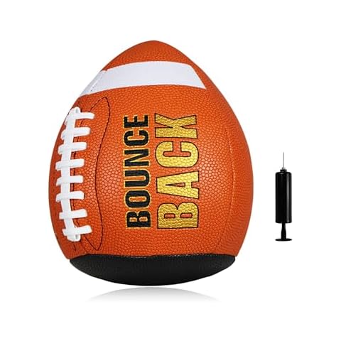BOUNCEBACK Composite Training Football, Backyard Solo Training Football, Pass Catch Enhancing, Youth Size 7(Ages 5-14)(Pump Included) Cover
