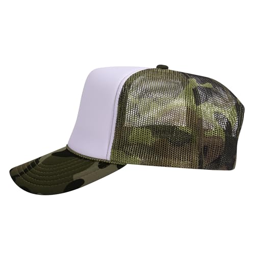 Image of OTTO Polyester Foam Front 5 Panel High Crown Mesh Back Trucker Hats in 97, Bulk, Wholesale