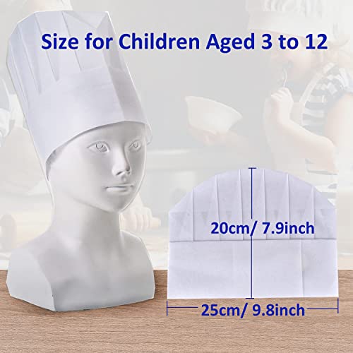 ESHATO 20-40 Pack Kids Chef Hats, Adjustable Disposable Bakery Hats for Cooking, Baking, Pizza Party, Hibachi Party2