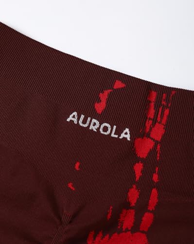 Image of AUROLA Serpent Seamless Scrunch Workout Shorts for Women,Tummy Control Squat Proof Ribbed Thick Active Gym Short