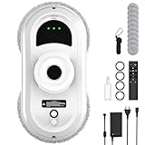 Robot Lavavetri, 5600Pa Robot Lavavetri Finestre con Spruzzare Acqua, 3 Modalità di Pulizia, Navigazione Intelligente, Rilevamento dei bordi, Telecomando, Sistema di Sicurezza＆10 Panni in Microfibra