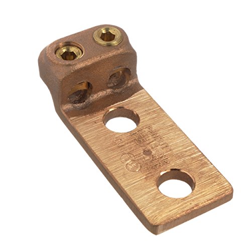 Panduit H2L30-2N-1 Two Barrel Lug, Two Hole, Straight Tongue, 4/0 STR - 300 kcmil Copper Conductor Size Range, 1/2