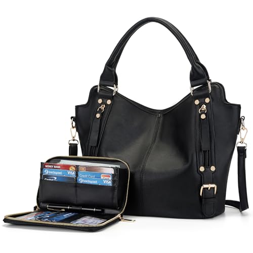 Image of Crossbody Bags for Women Large Hobo Purse Shoulder Handbag Wallet Set 2PCS | Soft PU Leather,Total 9 Pockets,Large Capacity,with a Spacious Functional Wallet,Detachable Shoulder Strap,Stylish Design