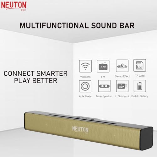Image of Romeo BAR Wireless Bluetooth Soundbar, 40W RMS,Dual (52mm Driver & Passive Radiator), Upto 4 Hours Playback, Built in Battery, BTv5.1 | USB | mSD | AUX