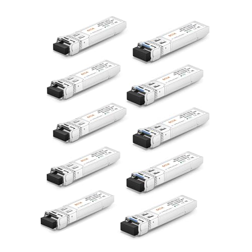 Image of 5 Pair of 10G SFP+ Bidi Transceiver, 10GBase-BIDI 1270nm /1330nm SMF, up to 40km, Compatible with Cisco, Ubiquiti, D-Link, Supermicro, Netgear and Other Open Switches