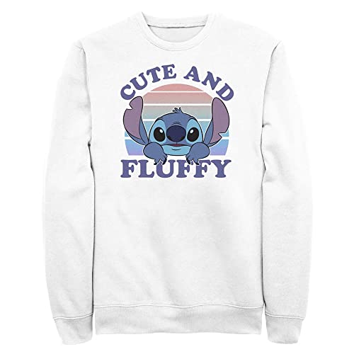 Disney Men's Lilo & Stitch Cute and Fluffy Pullover Crew Fleece
