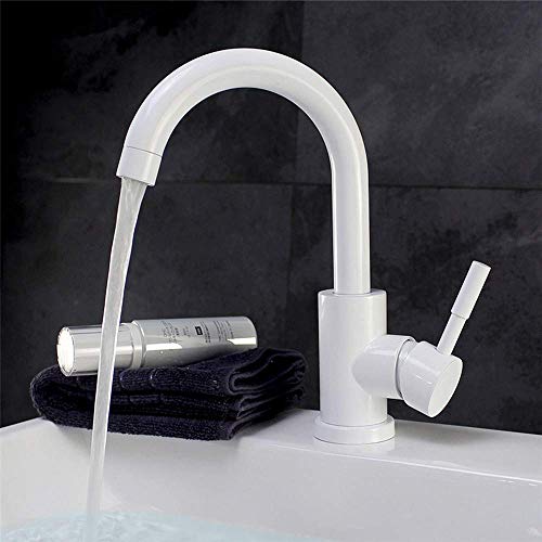 Grifo de cocina de acero inoxidable 304 blanco con llave giratoria 4