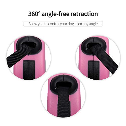 Nishore Trela retrátil para cães Trela de caminhada para animais de estimação com alça antiderrapant