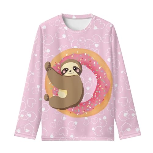 Image of Girls Cartoon Print Long Sleeve Graphic Tee Casual Crew Neck T-Shirts for 3-16 Years Little Girls