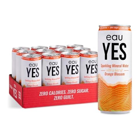 eauYES - Sparkling Mineral Water with a hint of Orange Blossom , All Natural, Zero Sugar, Zero Calories & Zero Sweeteners, Vegan & Keto Friendly Cover