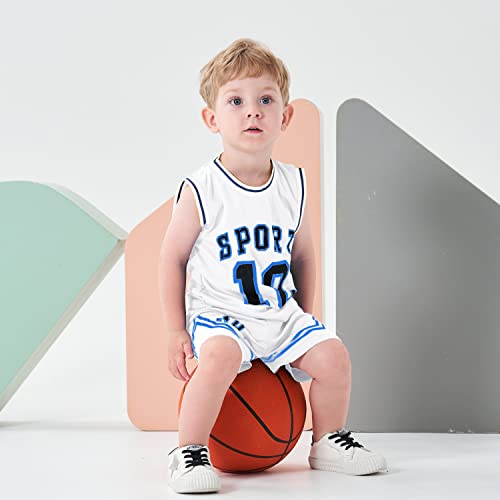 Image of Volunboy Kids Sports Shorts Sets Boys Jerseys Tracksuit 2 Piece Basketball Performance Tank Top and Mesh Shorts Set